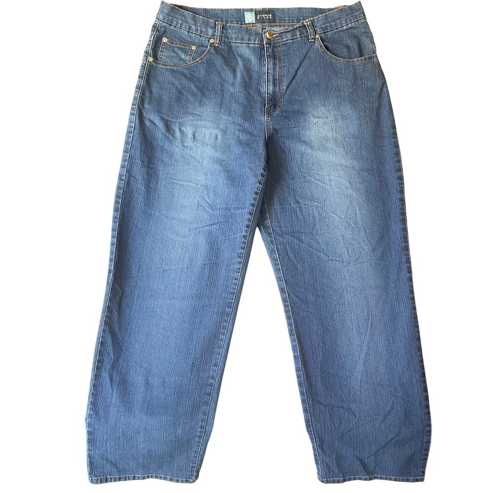 Avenue Blues Women Jeans size 18 Blue Mid Rise Stretch Straight Leg